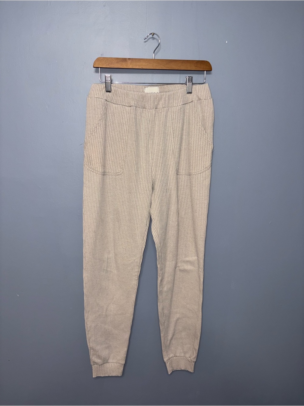Allfenix | Cream Ribbed Sweatpants | Size Large